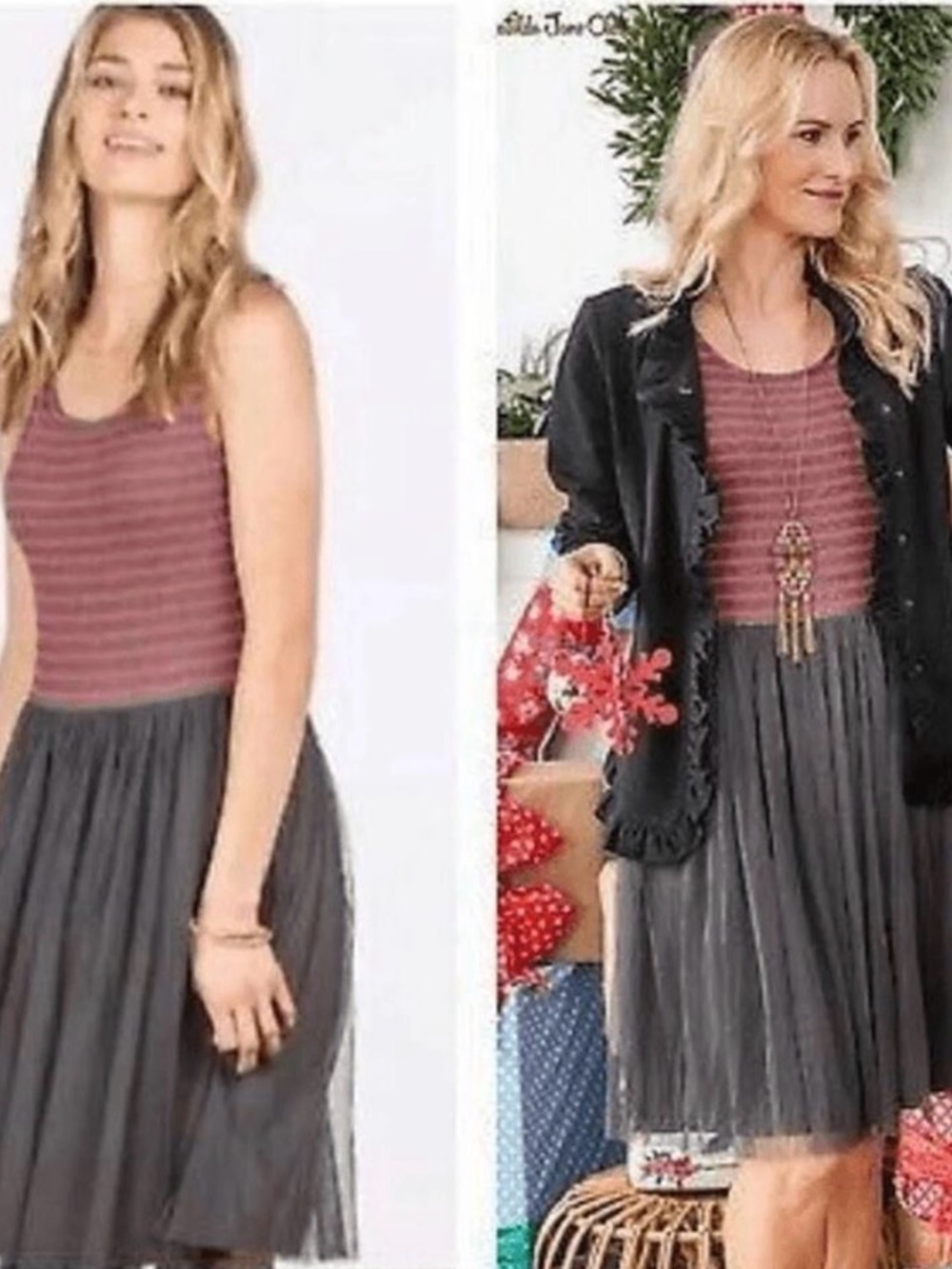 Matilda Jane Twas the Night Tulle Striped Dress, sz M